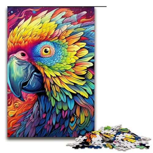 1000-teiliges Puzzle für Erwachsene, Papageien-Puzzle – anspruchsvolles Spiel, geeignet als Schreibtischdekoration, 50 x 75 cm von WGLINGX