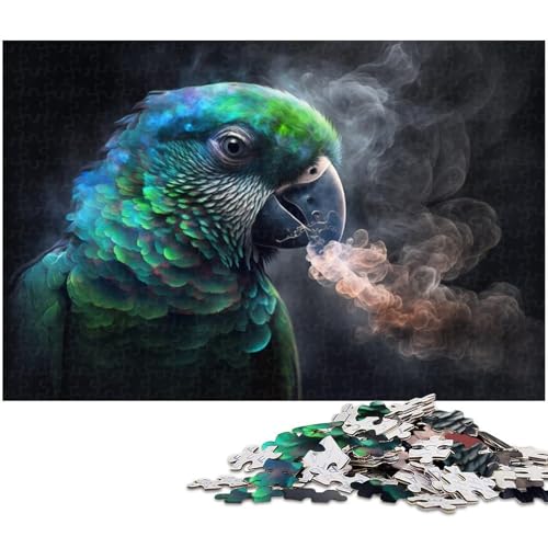 1000-teiliges Puzzle für Erwachsene, Papageien-Puzzle für Erwachsene, Holzpuzzle, dekomprimierendes intellektuelles Lernspielzeug (Größe 50 x 75 cm) von WGLINGX