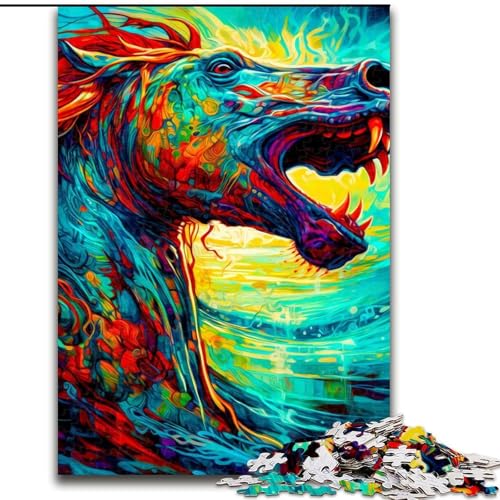 1000-teiliges Puzzle für Erwachsene, Pferde-Puzzle für Erwachsene, 1000 Teile, ideal als Dekoration für Zuhause und Büro, Geburtstag (Größe 26x38cm) von WGLINGX