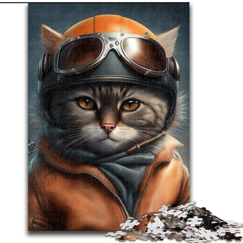 1000-teiliges Puzzle für Erwachsene, Pilotenkatze, 1000-teiliges Puzzle für Erwachsene, ideales Urlaubs- oder Geburtstagsgeschenk, Partyspiel-Spielzeug, Größe 50x75cm 1000-teiliges Puzzle für Erwachsene, Pilotenkatze, 1000-teiliges Puzzle für Erwachsene, ideales Urlaubs- oder Geburtstagsgeschenk, Partyspiel-Spielzeug, Größe 50x75cm von WGLINGX
