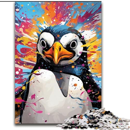 1000-teiliges Puzzle für Erwachsene, Pinguin-Holzpuzzle für Erwachsene, anspruchsvolles Denkspiel für Teenager, perfekt als Heimdekoration oder Geschenk (Größe 50x75cm) von WGLINGX