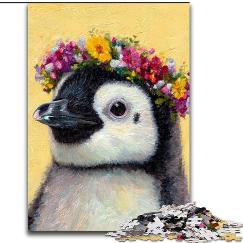 1000-teiliges Puzzle für Erwachsene, Pinguin-Zeichenpuzzle für 1000 Teile, Weihnachten, Halloween, Muttertag, Neujahr, Ostergeschenk (Größe 26x38cm) von WGLINGX