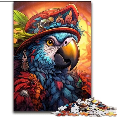 1000-teiliges Puzzle für Erwachsene, Piratenpapagei, Puzzle 1000 Teile für Erwachsene, Lernspielzeug (Größe 26x38cm) von WGLINGX