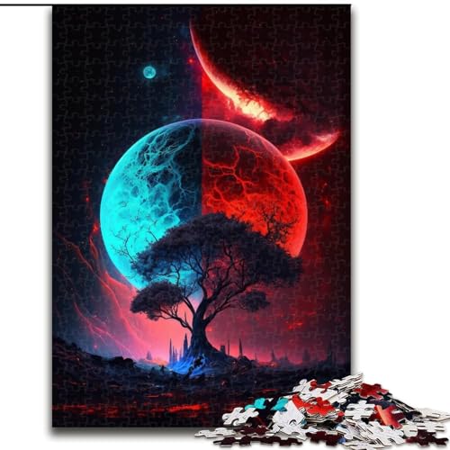 1000-teiliges Puzzle für Erwachsene, Planet Tree, Holzpuzzle für Erwachsene, anspruchsvolles DIY-Denkspiel, interaktive Familienaktivität (Größe 26x38cm) von WGLINGX