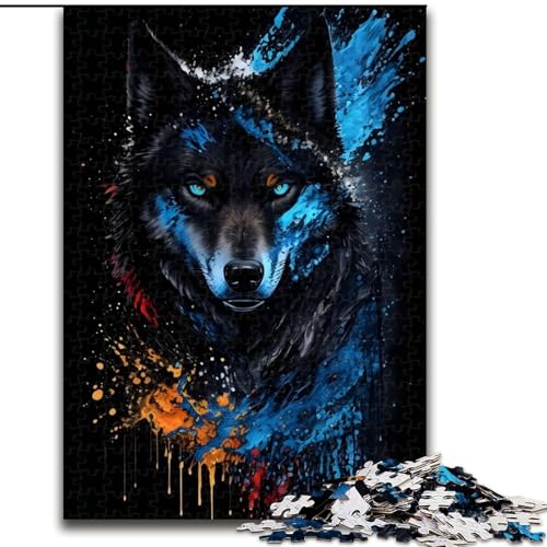 1000-teiliges Puzzle für Erwachsene, Porträt des schwarzen Wolfs, Holzpuzzle, herausfordernd und unterhaltsam, Familienaktivität, Größe 50x75cm 1000-teiliges Puzzle für Erwachsene, Porträt des schwarzen Wolfs, Holzpuzzle, herausfordernd und unterhaltsam, Familienaktivität, Größe 50x75cm von WGLINGX