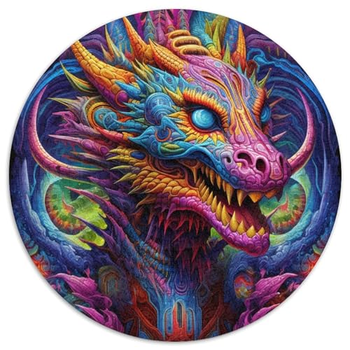 1000-teiliges Puzzle für Erwachsene, Psychedelic Art Dragon-Puzzles für Erwachsene, anspruchsvolles DIY-Denkspiel, interaktives Familienspiel (67,5 x 67,5 cm) von WGLINGX