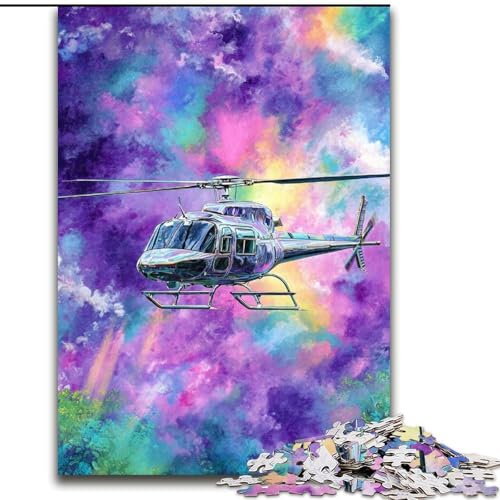 1000-teiliges Puzzle für Erwachsene, Psychedelisches Hubschrauber-Puzzle, 1000 Teile, pädagogisches und unterhaltsames Indoor-Spiel für die Heimdekoration (Größe 50x75cm) von WGLINGX