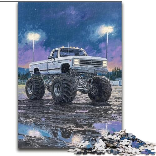 1000-teiliges Puzzle für Erwachsene, Psychedelisches Monstertruck-Puzzle für Erwachsene, pädagogisches und unterhaltsames Indoor-Spiel zur Heimdekoration (Größe 50x75cm) von WGLINGX