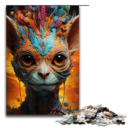 1000-teiliges Puzzle für Erwachsene, Psychedelisches Tier, Lemur, Lernspiele, Heimdekoration, Puzzle, Weihnachts- und Geburtstagsgeschenk, 19,69 x 29,53 Zoll 1000-teiliges Puzzle für Erwachsene, Psychedelisches Tier, Lemur, Lernspiele, Heimdekoration, Puzzle, Weihnachts- und Geburtstagsgeschenk, 19,69 x 29,53 Zoll von WGLINGX