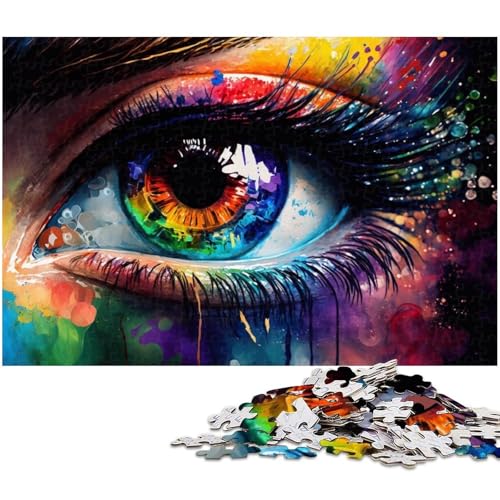1000-teiliges Puzzle für Erwachsene, Quizspiel „Schöne Augen“, geeignet als Schreibtischdekoration, Größe 38 x 26 cm von WGLINGX