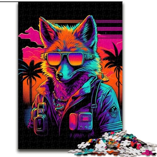1000-teiliges Puzzle für Erwachsene, Red Fox Bomber Gangster, 1000 Teile, anspruchsvolles Denkspiel für Teenager, perfekt als Heimdekoration oder Geschenk, Größe 26x38cm von WGLINGX