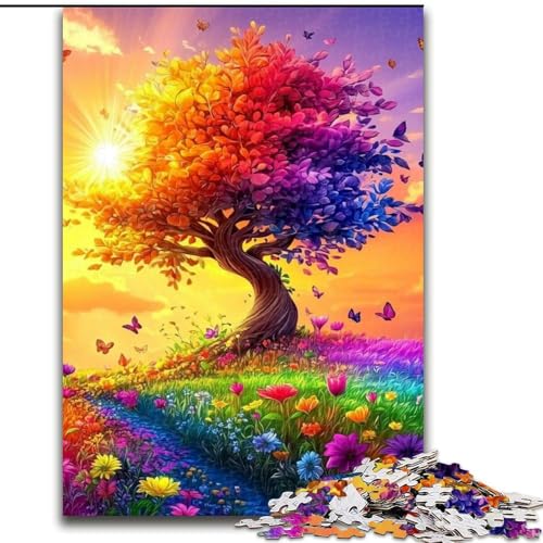 1000-teiliges Puzzle für Erwachsene, Regenbogenbaum-Puzzle, 1000-teiliges Puzzlespiel für die ganze Familie für Teenager, anspruchsvolles Denkspiel (Größe 50x75cm) von WGLINGX