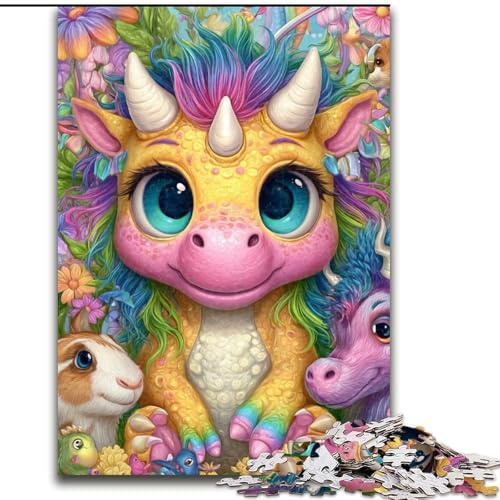 1000-teiliges Puzzle für Erwachsene, Regenbogendrachen-Baby-Puzzles für Erwachsene, pädagogisches und unterhaltsames Indoor-Spiel zur Heimdekoration (Größe 50x75cm) von WGLINGX