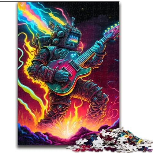 1000-teiliges Puzzle für Erwachsene, Roboter spielt Gitarre, Puzzle 1000 Teile für Erwachsene, Lernspielzeug (Größe 26x38cm) von WGLINGX