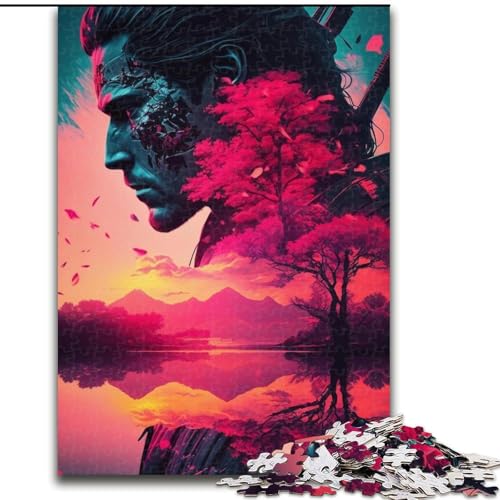 1000-teiliges Puzzle für Erwachsene, Sakura-Krieger, Puzzle für Erwachsene, 1000 Teile, Lernspielzeug, Größe 26x38cm von WGLINGX