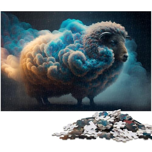 1000-teiliges Puzzle für Erwachsene, Schaf-Spielzeug, Lernspiele, Stressabbau, Analyse und Logik (Größe 50 x 75 cm) von WGLINGX
