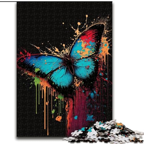 1000-teiliges Puzzle für Erwachsene, Schmetterling, Bunte Holzpuzzles, anspruchsvolles Denkspiel für Teenager, Spaß für den Spieleabend mit der Familie (Größe 26x38cm) von WGLINGX