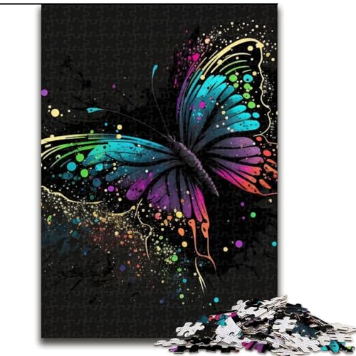 1000-teiliges Puzzle für Erwachsene, Schmetterlingskunst, Holzpuzzle, lehrreich und unterhaltsam, Indoor-Spiel für die Heimdekoration (Größe 38x26cm) von WGLINGX