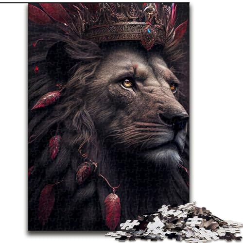 1000-teiliges Puzzle für Erwachsene, Schwarzer König der Löwen oder Rote Kunst, Puzzles für Erwachsene, 1000 Teile, Lernspielzeug, Größe 26x38cm 1000-teiliges Puzzle für Erwachsene, Schwarzer König der Löwen oder Rote Kunst, Puzzles für Erwachsene, 1000 Teile, Lernspielzeug, Größe 26x38cm von WGLINGX