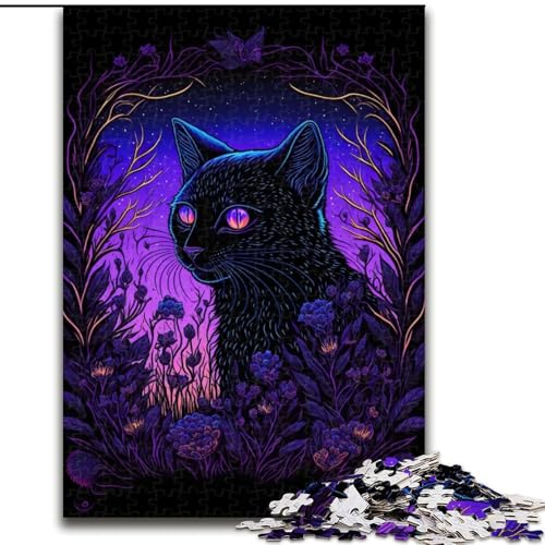 1000-teiliges Puzzle für Erwachsene, Schwarzlicht-Katzen-Puzzle für Erwachsene, 1000 Teile, Lernspielzeug, Größe 50x75cm von WGLINGX