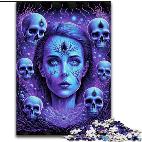 1000-teiliges Puzzle für Erwachsene, Schwarzlicht-Kompositionspuzzle, 1000 Teile für Erwachsene, Spielzeug, Geschenk, pädagogisches intellektuelles Dekomprimierungsspaß, Familienspiel, Größe 26x38cm von WGLINGX