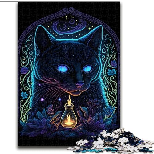1000-teiliges Puzzle für Erwachsene, Schwarzlichtkatze, 1000-teiliges Puzzle für Erwachsene, ideales Urlaubs- oder Geburtstagsgeschenk, Partyspiel-Spielzeug, Größe 50x75cm 1000-teiliges Puzzle für Erwachsene, Schwarzlichtkatze, 1000-teiliges Puzzle für Erwachsene, ideales Urlaubs- oder Geburtstagsgeschenk, Partyspiel-Spielzeug, Größe 50x75cm von WGLINGX