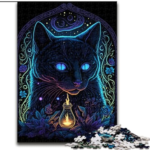 1000-teiliges Puzzle für Erwachsene, Schwarzlichtkatze, Holzpuzzle, Weihnachten oder Geburtstage, Größe 26x38cm 1000-teiliges Puzzle für Erwachsene, Schwarzlichtkatze, Holzpuzzle, Weihnachten oder Geburtstage, Größe 26x38cm von WGLINGX