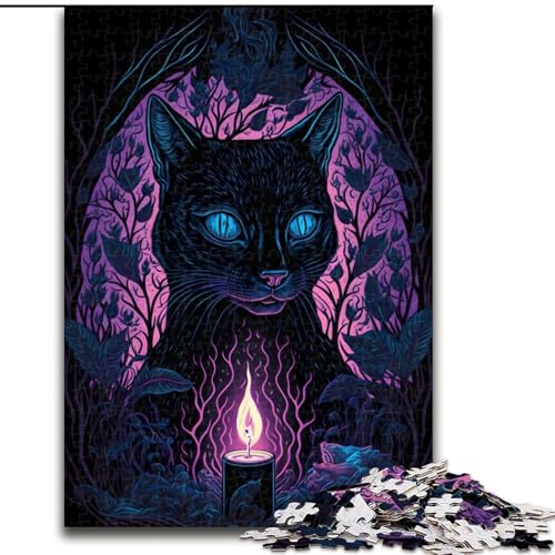 1000-teiliges Puzzle für Erwachsene, Schwarzlichtkatze, Holzpuzzle, Weihnachten oder Geburtstage, Größe 26x38cm 1000-teiliges Puzzle für Erwachsene, Schwarzlichtkatze, Holzpuzzle, Weihnachten oder Geburtstage, Größe 26x38cm von WGLINGX
