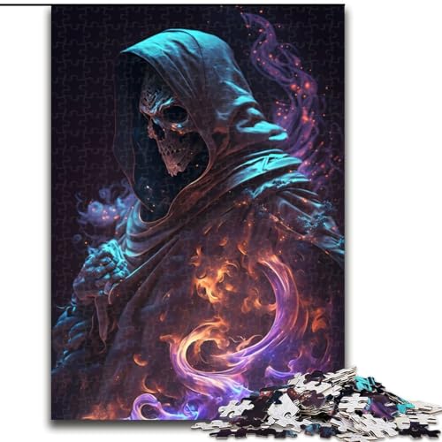 1000-teiliges Puzzle für Erwachsene, Sensenmann aus Staub, Holzpuzzle für Erwachsene, Weihnachten, Halloween, Muttertag, Neujahr, Ostergeschenk (Größe 26x38cm) von WGLINGX