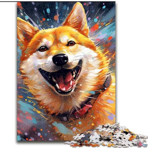 1000-teiliges Puzzle für Erwachsene, Shiba Inu, Holzpuzzle für Erwachsene, anspruchsvolles Denkspiel für Teenager, perfekt als Heimdekoration oder Geschenk (Größe 50x75cm) von WGLINGX