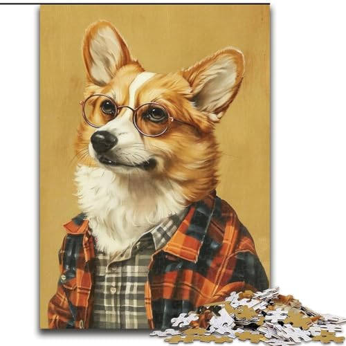 1000-teiliges Puzzle für Erwachsene, Shiba Inu, unmögliche Puzzles für Erwachsene, anspruchsvolles DIY-Denkspiel für Teenager (Größe 26x38cm) von WGLINGX