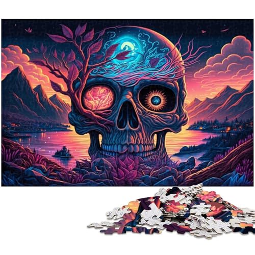 1000-teiliges Puzzle für Erwachsene, Skelett-Landschaftspuzzle, Holzpuzzle, Spielzeug, Denkspiel (Größe 50 x 75 cm) von WGLINGX