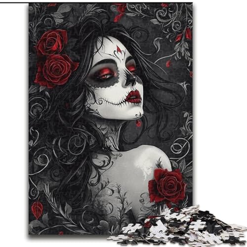 1000-teiliges Puzzle für Erwachsene, Skullgirls, 1000-teiliges Puzzle, anspruchsvolles DIY-Denkspiel, interaktive Familienaktivität (Größe 26x38cm) von WGLINGX
