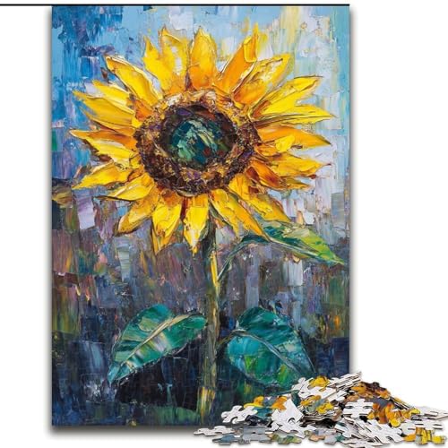 1000-teiliges Puzzle für Erwachsene, Sonnenblumen-Puzzles für Erwachsene, pädagogisches und unterhaltsames Indoor-Spiel zur Heimdekoration (Größe 50x75cm) von WGLINGX