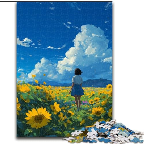 1000-teiliges Puzzle für Erwachsene, Sonnenblumengarten-Puzzles 1000 Teile für Erwachsene, Weihnachten, Halloween, Muttertag, Neujahr, Ostergeschenk (Größe 50x75cm) von WGLINGX