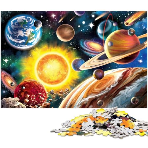 1000-teiliges Puzzle für Erwachsene, Sonnensystem-Puzzle – anspruchsvolles Spiel, jedes Teil ist einzigartig – anspruchsvolles, unterhaltsames Spiel für die ganze Familie (Größe 38 x 26 cm) von WGLINGX