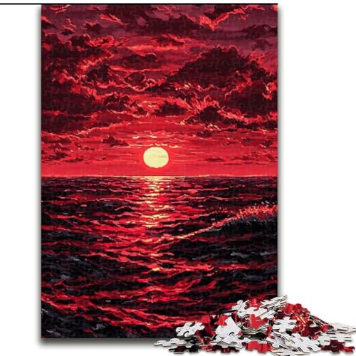 1000-teiliges Puzzle für Erwachsene, Sonnenuntergang am Meer, 1000-teiliges Puzzle, pädagogisches und unterhaltsames Indoor-Spiel für die Heimdekoration (Größe 50x75cm) von WGLINGX