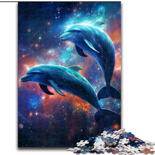 1000-teiliges Puzzle für Erwachsene, Springender Delfin, Puzzle 1000 Teile für Erwachsene, Familienspaß zum Basteln, perfekt für Geburtstage, Feiertage (Größe 26x38cm) von WGLINGX