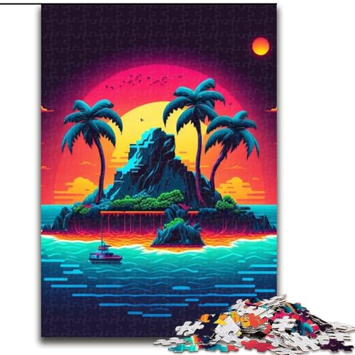1000-teiliges Puzzle für Erwachsene, Strandinsel, anspruchsvolle Puzzles, lehrreiches und unterhaltsames Indoor-Spiel für die Heimdekoration (Größe 26x38cm) von WGLINGX