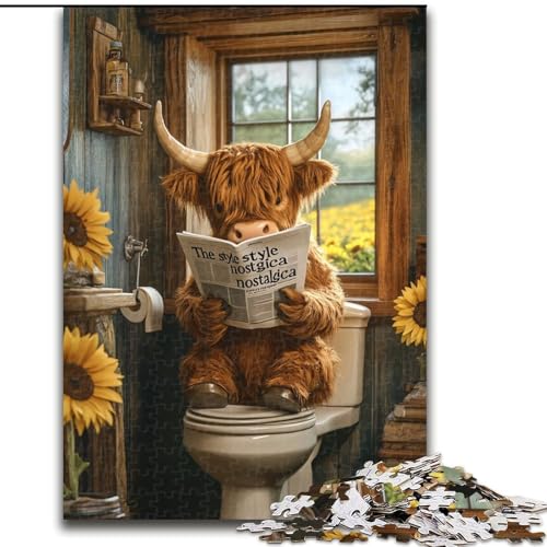 1000-teiliges Puzzle für Erwachsene, Sunflower Heights Kuh-Puzzles für Erwachsene, pädagogisches und unterhaltsames Indoor-Spiel für die Heimdekoration (Größe 26x38cm) von WGLINGX
