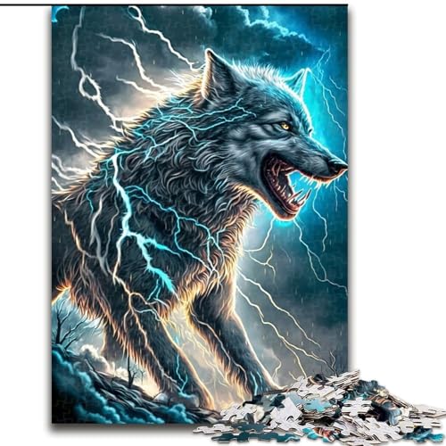 1000-teiliges Puzzle für Erwachsene, Tierkunst, Wolf-Puzzles, 1000 Teile für Erwachsene, herausfordernd und unterhaltsam, Familienaktivität (Größe 50x75cm) von WGLINGX