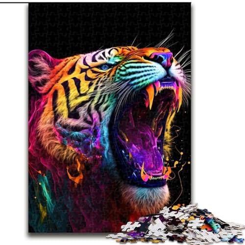 1000-teiliges Puzzle für Erwachsene, Tiger, buntes Tier-Holzpuzzle, Weihnachten oder Geburtstage, Größe 50x75cm 1000-teiliges Puzzle für Erwachsene, Tiger, buntes Tier-Holzpuzzle, Weihnachten oder Geburtstage, Größe 50x75cm von WGLINGX