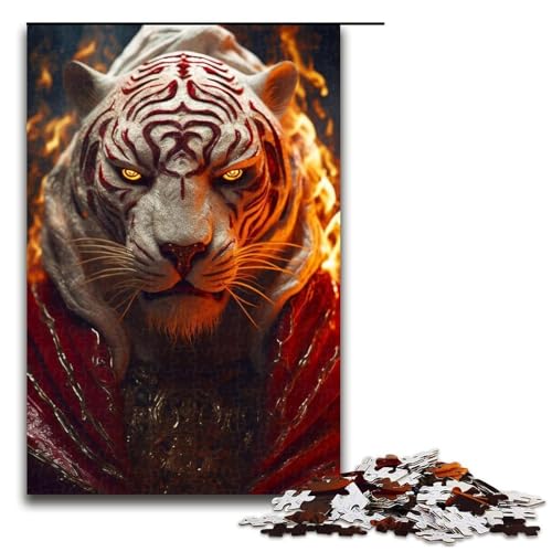 1000-teiliges Puzzle für Erwachsene, Tiger-Puzzle, Lernspiel, Herausforderung, Spielzeug, lustiges Geschenk, 19,69 x 29,53 Zoll von WGLINGX