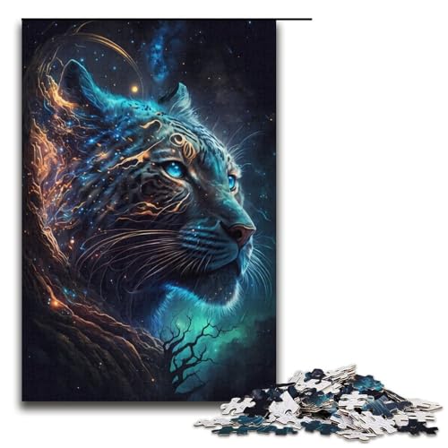 1000-teiliges Puzzle für Erwachsene, Tiger-Puzzle, Lernspiel für Geburtstag, Weihnachten (Größe 38 x 26 cm) von WGLINGX