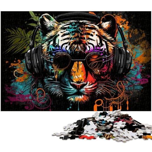 1000-teiliges Puzzle für Erwachsene, Tiger-Puzzle – anspruchsvolles Spiel, jedes Teil ist einzigartig – anspruchsvolles, unterhaltsames Spiel für die ganze Familie (Größe 38 x 26 cm) von WGLINGX