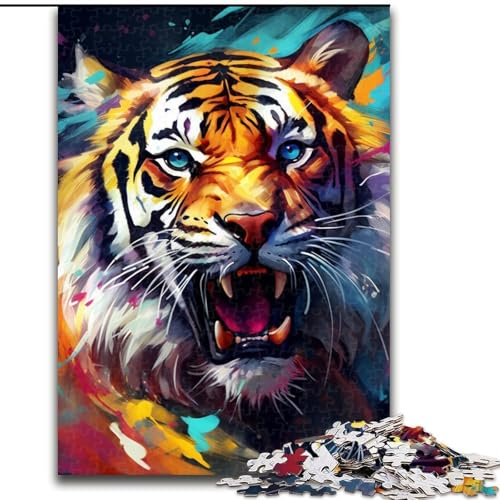1000-teiliges Puzzle für Erwachsene, Tiger-Puzzle aus Pappe, lehrreiches und unterhaltsames Indoor-Spiel für die Inneneinrichtung (Größe 26x38cm) von WGLINGX
