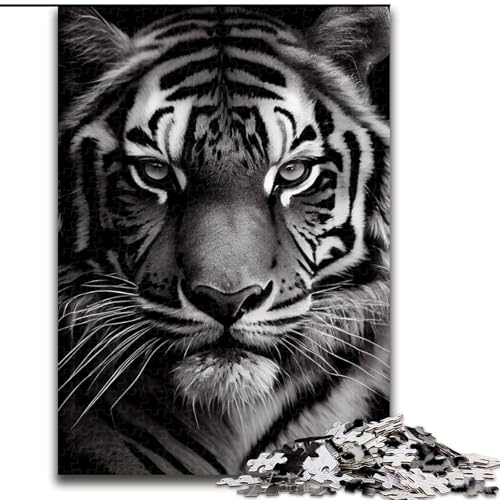 1000-teiliges Puzzle für Erwachsene, Tiger-Zeichen-Puzzle aus Karton, herausfordernd und unterhaltsam, Familienaktivität, Größe 26x38cm von WGLINGX