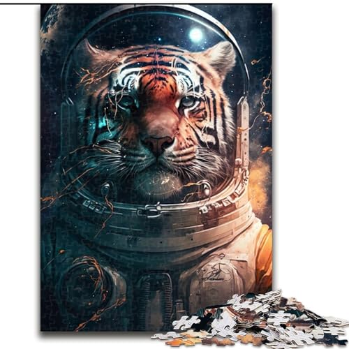 1000-teiliges Puzzle für Erwachsene, Tiger im Weltraum, Puzzle 1000 Teile für Erwachsene, Spielzeug, Geschenk, pädagogisches intellektuelles Entspannungsspiel, lustiges Familienspiel, Größe 26x38cm von WGLINGX