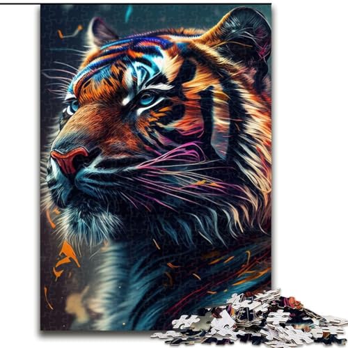 1000-teiliges Puzzle für Erwachsene, Tigergesicht, Anime-Tier, Holzpuzzle, herausfordernd und unterhaltsam, Familienaktivität, Größe 50x75cm 1000-teiliges Puzzle für Erwachsene, Tigergesicht, Anime-Tier, Holzpuzzle, herausfordernd und unterhaltsam, Familienaktivität, Größe 50x75cm von WGLINGX