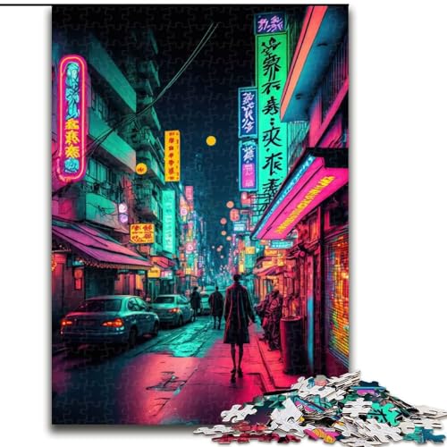 1000-teiliges Puzzle für Erwachsene, Tokyo Neon-Puzzles für Erwachsene, 1000 Teile, Lernspielzeug, Größe 50x75cm von WGLINGX